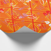 Bold Orange Union Jack British Flag Swag Geschenkpapier (Ecke)