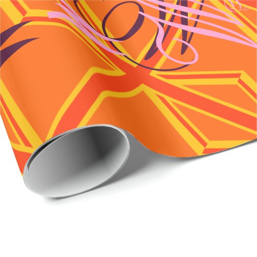 Bold Orange Union Jack British Flag Swag Geschenkpapier (Rolleneckpunkt)