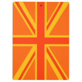 Bold Orange Union Jack British Flag Swag Klemmbrett (Rückseite)
