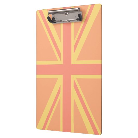 Bold Orange Union Jack British Flag Swag Klemmbrett (Links)