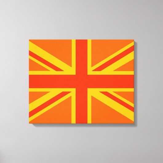 Bold Orange Union Jack British Flag Swag Leinwanddruck (Vorderseite)