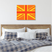 Bold Orange Union Jack British Flag Swag Leinwanddruck (Insitu (Schlafzimmer))