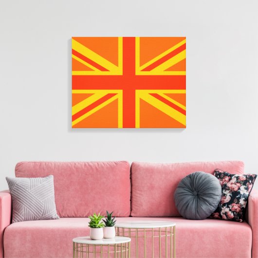 Bold Orange Union Jack British Flag Swag Leinwanddruck (Insitu (Wohnzimmer))