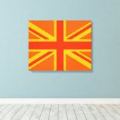 Bold Orange Union Jack British Flag Swag Leinwanddruck (Insitu (Holzboden))