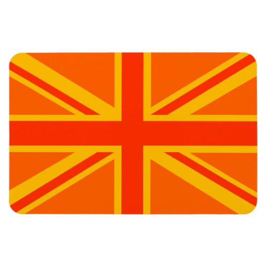 Bold Orange Union Jack British Flag Swag Magnet (Horizontal)