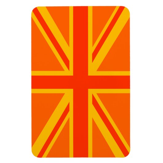 Bold Orange Union Jack British Flag Swag Magnet (Vertikal)