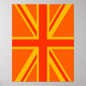Bold Orange Union Jack British Flag Swag Poster (Vorne)