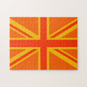 Bold Orange Union Jack British Flag Swag Puzzle (Horizontal)
