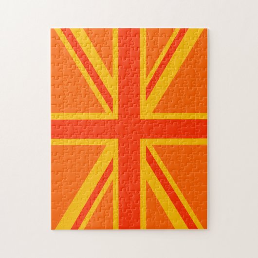 Bold Orange Union Jack British Flag Swag Puzzle (Vertikal)