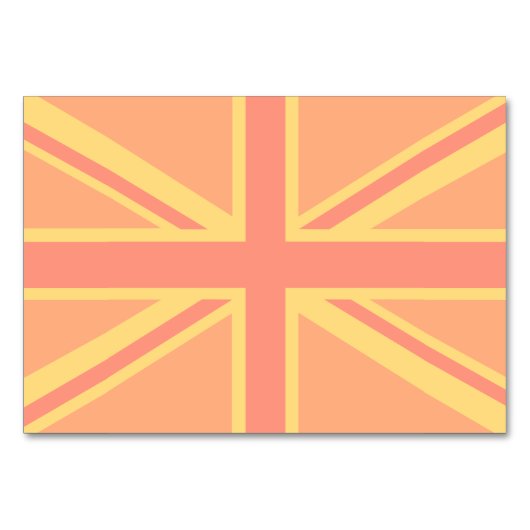 Bold Orange Union Jack British Flag Swag Tischnummer (Rückseite)