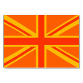 Bold Orange Union Jack British Flag Swag Tischnummer (Vorderseite)