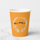 Bold Orange Watercolor Bunny Large Wreath Pappbecher (Rückseite)