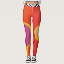 Bold Orange & Yellow Art Leggings