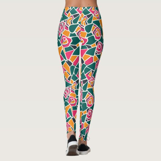 Bold Outline Rose Love Leggings (Rückseite)