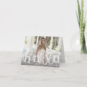 Bold Overlay-Abschluss-Klasse Jahr Dankeskarte