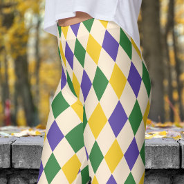 Bold Papaya Harlequin Karo Pattern Leggings