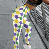 Bold Papaya Harlequin Karo Pattern Leggings