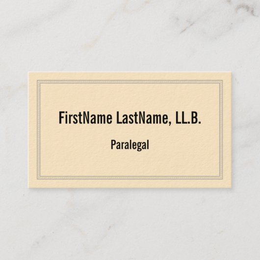 Bold Paralegal Business Card Visitenkarte (Vorderseite)