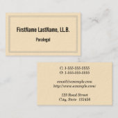 Bold Paralegal Business Card Visitenkarte (Vorne/Hinten)