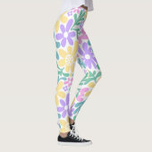 Bold Pastel Retro Floral Leggings (Rechts)