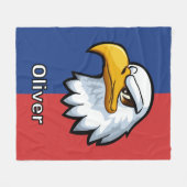 Bold Patriotic Cartoon Eagle Fleecedecke (Vorderseite (Horizontal))