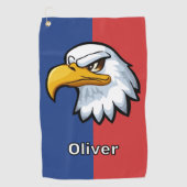 Bold Patriotic Cartoon Eagle Golfhandtuch (Vorderseite)