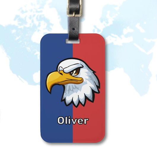 Bold Patriotic Cartoon Eagle Personalisiert Gepäckanhänger