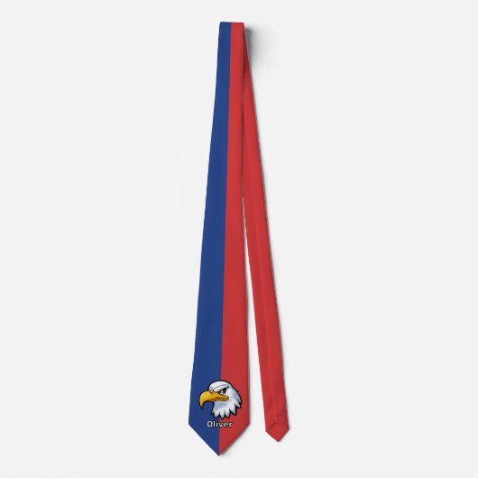 Bold Patriotic Cartoon Eagle Personalisiert Krawatte (Vorderseite)