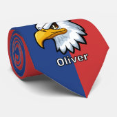 Bold Patriotic Cartoon Eagle Personalisiert Krawatte (Gerollt)
