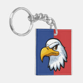 Bold Patriotic Cartoon Eagle Personalisiert Schlüsselanhänger (Vorderseite links)