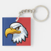 Bold Patriotic Cartoon Eagle Personalisiert Schlüsselanhänger (Rückseite)