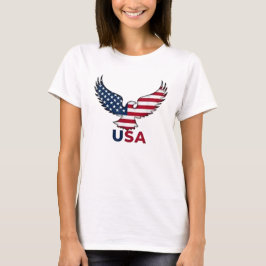 Bold Patriotic Eagle and Flag Design for America T-Shirt