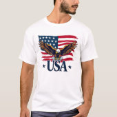 Bold Patriotic Eagle and Flag Design for America T-Shirt (Vorderseite)