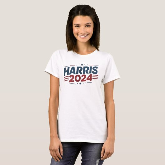Bold Patriotic Red, White und Blue Harris 2024 T-Shirt (Vorne ganz)