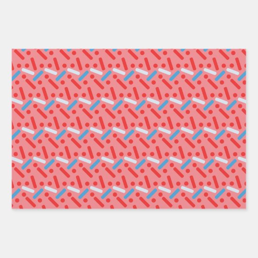 Bold Patriotic Stars Sprinkles Geschenkpapier Set (Vorderseite 2)