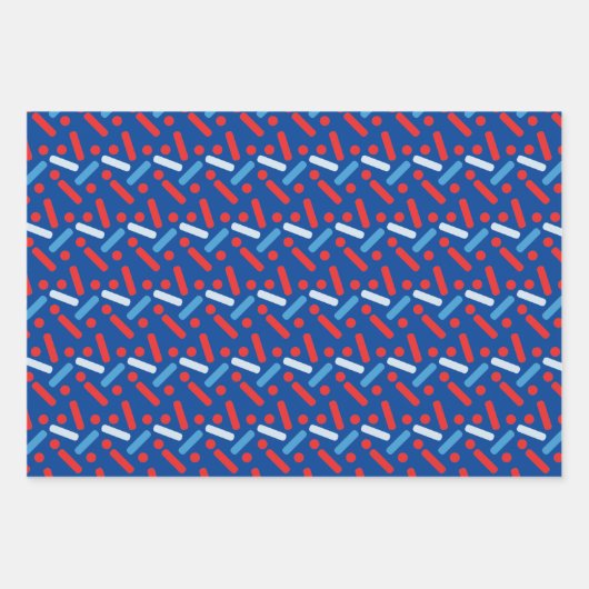 Bold Patriotic Stars Sprinkles Geschenkpapier Set (Vorderseite)