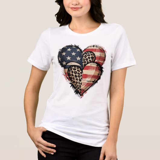 Bold & Patriotic Wild Heart Tri-Blend Shirt (Vorderseite)