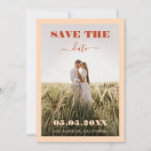 Bold Peach & Terracotta 2 Foto Einfache Hochzeit Save The Date (Vorderseite)