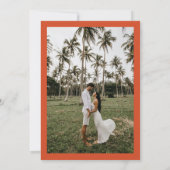 Bold Peach & Terracotta 2 Foto Einfache Hochzeit Save The Date (Rückseite)