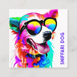 Bold Pet Sitter QR Square Business Card Quadratische Visitenkarte