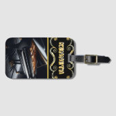 Bold Piano Art on Stylish Black Gepäckanhänger (Vorderseite (Horizontal))