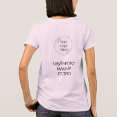Bold Pink And Black Employee Name Business Logo T-Shirt (Rückseite)