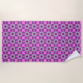 Bold pink and purple patterned Towel Strandtuch (Vorderseite)