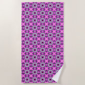 Bold pink and purple patterned Towel Strandtuch (Vorderseite)