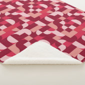 Bold Pink and Red Retro Geometric Pattern Sherpadecke (3/4)