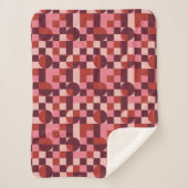 Bold Pink and Red Retro Geometric Pattern Sherpadecke (Vorderseite)