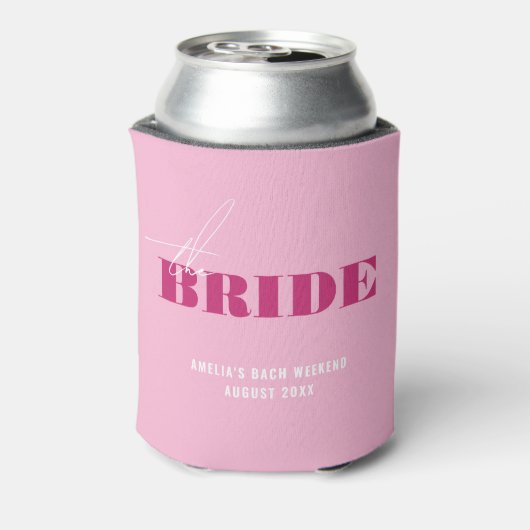 Bold Pink Bachelorette Bride Dosenkühler (Kanne Rückseite)