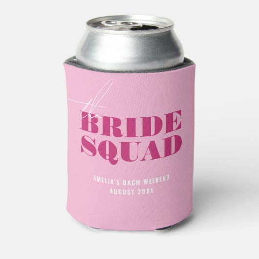Bold Pink Bachelorette Bride Dosenkühler (Kanne Rückseite)