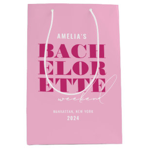 Bold Pink Bachelorette Weekend Mittlere Geschenktüte