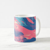 🎨 Bold Pink & Blue Abstract Pattern - Dynamic & F Kaffeetasse (VorderseiteRechts)
